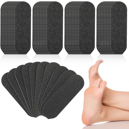 50Pcs Pedicure File Refill Pads, Foot Callus Remover Replacement Washable Foot File Replacement Refill Pedicure Pads Foot Files Self-Adhesive & Reusable for Bath and Pedicure Salons (#80)