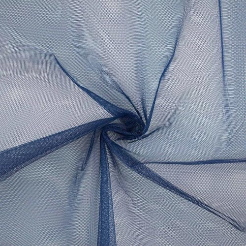 Tüll Stoff, standfest, Tüllstoff als Meterware, Kostümstoff, Dekostoff, uni marine (Länge am Stück ab: 100cm / Breite: 150cm)