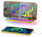 Digital Alarm Clock, Alarm Clock Bedside, 7.4''LED Mirror with 10 Modes RGB Night Light, Adjustable Brightness, USB Mains Powered, Digital Clock for Bedroom Living Room Office - Gold