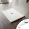 SONNI Plato de ducha cuadrado de 120 x 80 x 4 cm, con diseño plano, plato de ducha antideslizante, material SMC, drenaje central, incluye desagüe