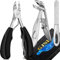 Nagelknipser für Männer Frauen Dicke Nägel - Ergonomische große Winkelkopf Nagelzwicker Nagelknipper mit Fänger, Mess Free Wide Jaw Sharp Blade Geschenke für Ihn Männer/Frauen (Black & Sliver)