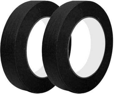 Qrity 2 Nastro in Carta per Mascheratura, 24mm x 50m, Nastro di Carta, per Imbianchino, Mascheratura, Nero