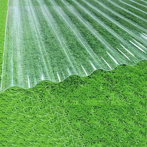 Klares Wellplatten,1mm Dicke Wellbahn Dachbleche,FRP-Tageslichtplatten,Stumme Dachplatten,Anti-UV-Dachmaterial,Verkleidungsplatte,für Pergola Gewächshaus Carports (0.9x0.7m/35x28in,1 Pcs)
