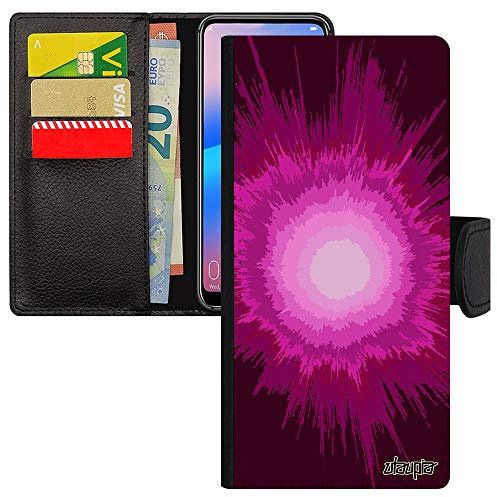 Coque A25 5G Rabat Portefeuille Explosion Tendance SM-A256E Rose Univers Noir Pas Cher Portable Soleil Effet Motif en pour Samsung Galaxy