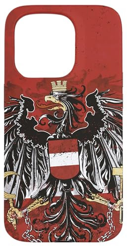 Hülle für iPhone 15 Pro Österreich Flagge Wappen Adler Österreicher Vintage Austria