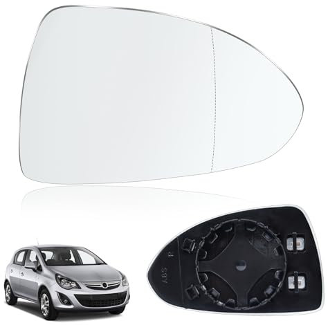 Spiegelglas Ersatz für Opel Corsa D 07.2006-08.2014 Corsa E 09.2014-06.2019 Außenspiegel Glas Beifahrerseite Beheizbar Ersatzspiegelglas Außenspiegel Asphärisch Auto Spiegelglas Rechts