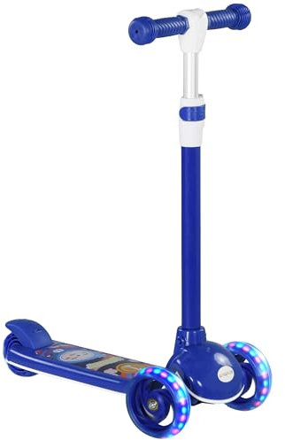 AIYAPLAY Trottinette pour Enfant - Trottinette 3 Roues Lumineuses LED - Hauteur Guidon en TPE réglable - Frein à Friction arrière - Acier PP pour Enfants de 2 à 6 Ans Bleu