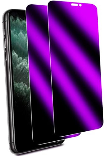 MAYtobe 2 Stück Purpur Sichtschutz Schutzfolie für iPhone 11, iPhone XR, Buntes Purpur Blickschutz folie, Volle Abdeckung, Anti Spy, 9H Härte Schutzglas, Anti-Kratzen