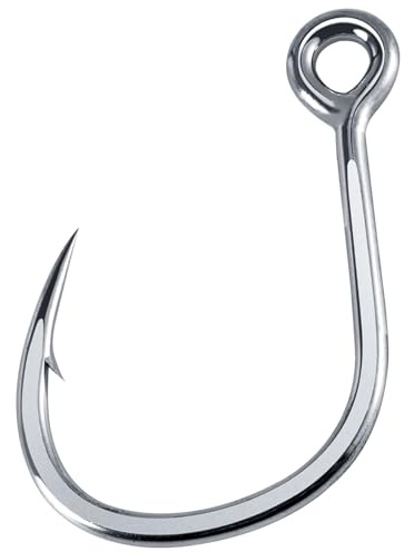 Dr.Fish 10 Pack Inline Single Hooks Welded Replacement Fishing Hooks for Hard Lures Circle Hooks Saltwater Fishing Tackle #4-#9/0