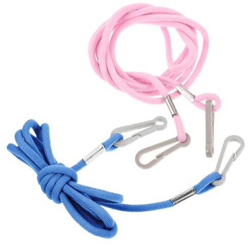 Yardwe Lot de 2 lanières de gants de ski pour téléphone portable - Pour gants de ski, poignets de téléphone, mitaines, pulls - Clips de gants - Sangle réglable en nylon - Rose