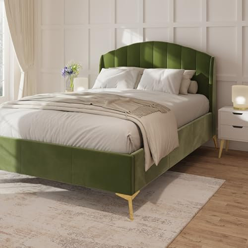 GFW Pettine End Lift Ottoman Storage Bed 150cm King Size Green