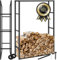 TecTake® Leñero Interior y Exterior, Diseño Industrial, Estructura de Acero, Gran Espacio de Almacenamiento, Leñero Estable Protección Antivuelco, para Chimeneas y Estufas de Leña