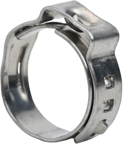 Honseadek 25 abrazaderas de manguera de una sola oreja, de acero inoxidable, sin pasos, de metal, cierre hermético (15,3 mm)