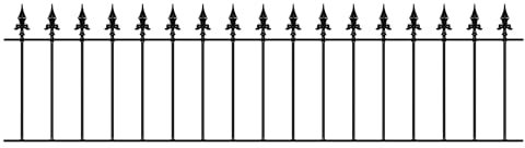 Saxon Spear Top Metal Garden Railing Panel 1830mm (6ft) Gap x 490mm High Galvanised Wrought Iron Fence Fencing SAZP03