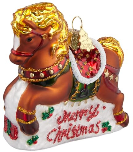 Hzyc Pferd-Weihnachtsschmuck,Handgeblasenes Glas-Weihnachtsbaumschmuck | Pferd-Ornament zum Aufhängen,Weihnachtsbaum Dekorationen für Tierliebhaber Feiertagsparty Heim Geschenk