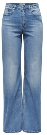 ONLY Damen Jeans Mit Weitem Bein Only Female Jeans mit Weitem Bein Onljuicy-wauw Hohe Taille Weiter Beinschnitt Jeans