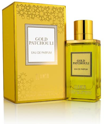 Eau de Parfum GOLD PATCHOULI 100 ml – Parfum Oriental Intense pour Homme – Notes de Patchouli, Ambre et Musc – EL AMIR