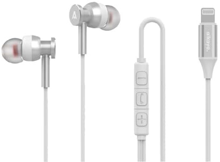Alkaya. kabelgebundene Bluetooth Kopfhörer in Ear kompatibel mit Lightning Anschluss, für Yoga Fitness Musik Sport - Verschiedene Varianten (Weiß)