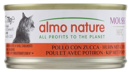 Almo Nature, Dose Mousse Huhn mit Kürbis sterilisierte Katzen, 70 g