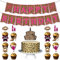 Leopard Print HAPPY BIRTHDAY Party Decorations, Pink Leopard Print Birthday Banner, Leopard Print Cake topper and 12pcs Leopard Print Cupcake toppers
