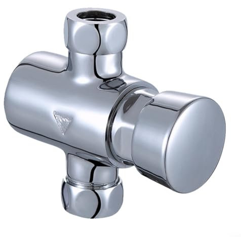 ZMdooreasy Valvola doccia con chiusura automatica, rubinetto doccia cromato non concussivo, valvola divisoria in ottone per bagno