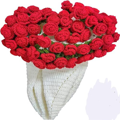 Flower Bouquet Blanket, Surprise Bouqet Blanket, Crochet Flowers Rose Bouquet Blankets Handmade for Mother's Day Birthday Home Decor.(43.3 inches)