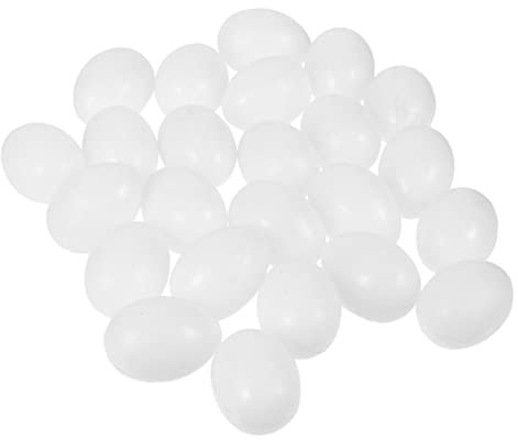 UPKOCH 30pcs Simulated Pigeon Eggs Plastic Bird Eggs for Trick Birds Stop Laying Easter Decoration