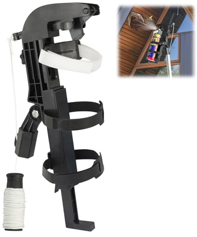 Kaezuy Sprühdosen Verlängerung Adapter, Einstellbarer Sprühalter-Adapter Mit Teleskopstange, Sprühdosenhalter Verlängerung für Aerosoldose, Sprühfarbe, Fensterreinigung (Schwarz)