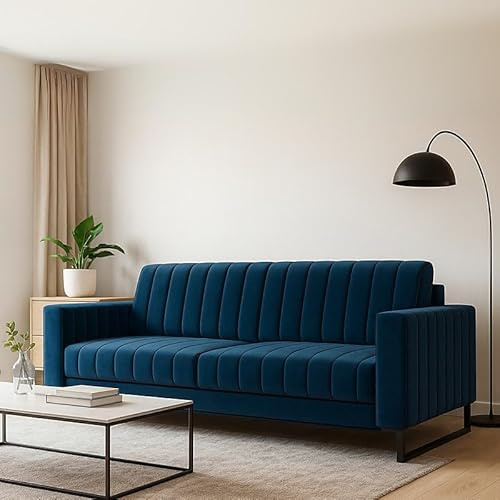 Agritrade AK LOFT SB Sofa Bed with Storage and Spring Mattress Sleep Function Blue