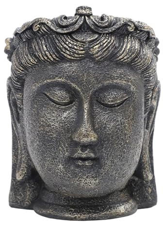 LOVIVER Buddha-Kopf-Pflanztopf, Blumentopf, Heimdekoration, Pflanzgefäß für Restaurants, Innenhöfe, Teestuben, drinnen und draußen, 8 cm X 9.2 cm X 11.4 cm