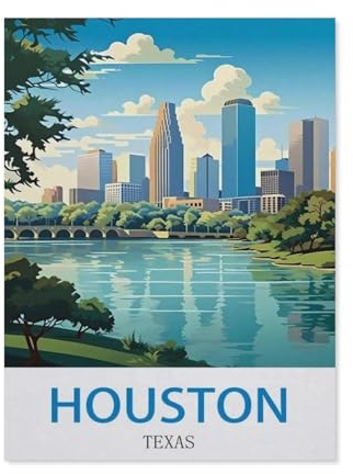 Jigsaw Puzzle 1000 Pieces for Adults，Houston Texas，Unique Suitable for Teenagers and Adults, Home Decoration（38x52cm）-CK24