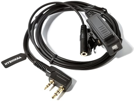 Radio Audio Adapter Cable 3.5 Female to 2-pin with PTT for Baofeng UV-5R | Compatible with Baofeng UV-5RA UV-82 Kenwood TH-22AT Quansheng K5 K6 TK-11