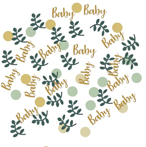FooYee 100 Stück Babyparty Deko Konfetti, Baby Shower Deko Konfetti, Babyparty Confetti mit 5 Mustern Tisch Dekoration Servietten Party Baby Dusche Zubehör