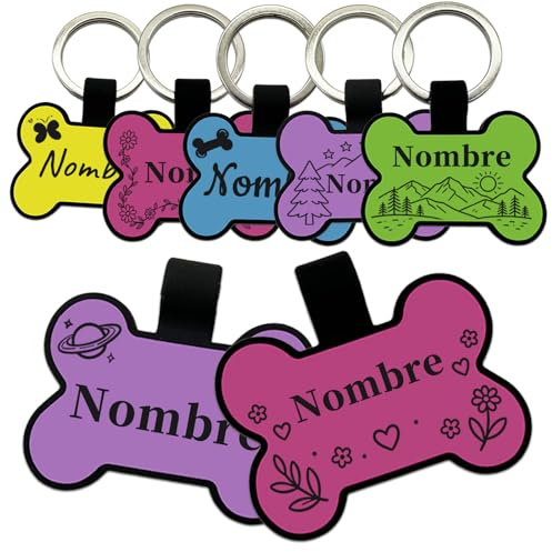 Personalisierte Hundemarke mit Gravur, Individuell mit Name & Telefonnummer | Geräuschloses Hunde Namensschild mit Gravur, Leichtes ID Tag für Hunde & Katzen