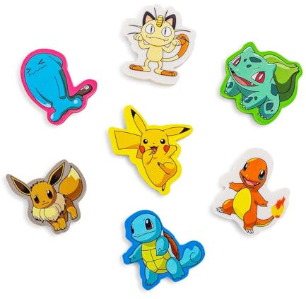 Creative Kids Pokemon Eraser 7-Pack: Mehrfarbig, Gummi, Radiergummi