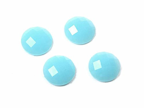 facettée Resi ncab ochons pour 10 mm Douilles dans bleu clair Lot de 20 de Vintage Parts Bijoux DIY