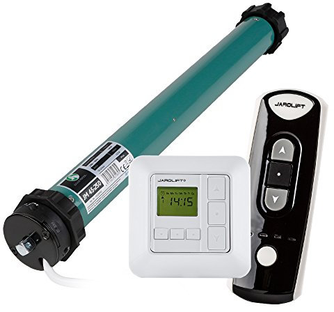 JULIUS MAYER 2x Motor tubular electromecánico JM45-250 (25Nm | SW60) + 2x JAROLIFT Sevenlogic Comfort Funk + Mando a distancia de 4 canales TDRC 04