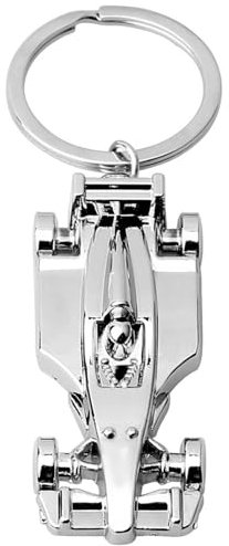 pengxiaomei Silver Racing Car Keyring, 1 Pcs Sport F1 Keyring Key Chain, Key Ring Accessory Formula 1 Gifts for Boy or Men