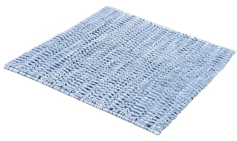 Kleine Wolke Badteppich SWAY Blau 60 x 60 cm | 100% Baumwolle