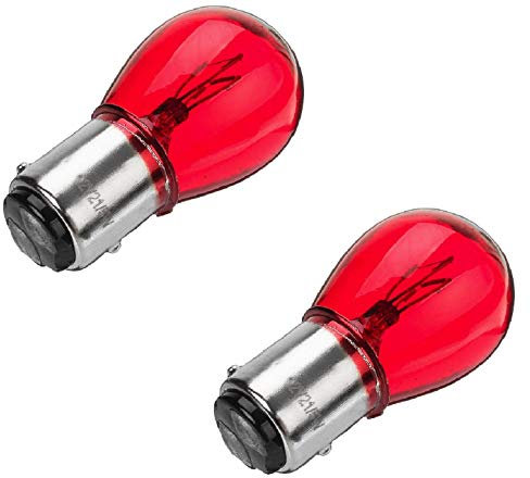 cyclingcolors 2x 12V 21/5W BAY15D rojo bombilla bombillas coche moto ciclomotor luz de freno stop lampara