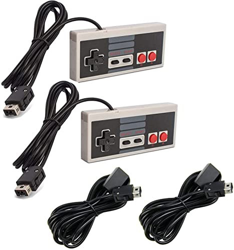 Link-e : 2 X Controlador de Juegos y Cable de Extension Compatible con la Consola Nintendo Mini/Classic NES