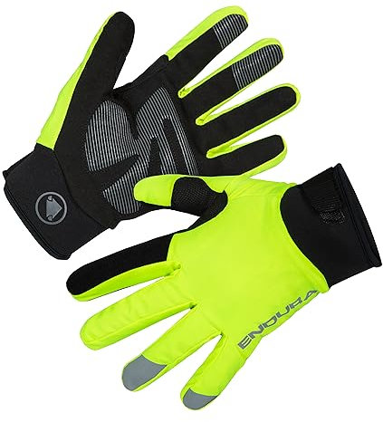 Endura Herren Strike Wasserdichte Fahrradhandschuhe | MTB | Mit dem Rad zur Arbeit | Straßenverkehr | Warme Handschuhe | Ergonomisches Design | Wärme Handschuhe, Gelb, M