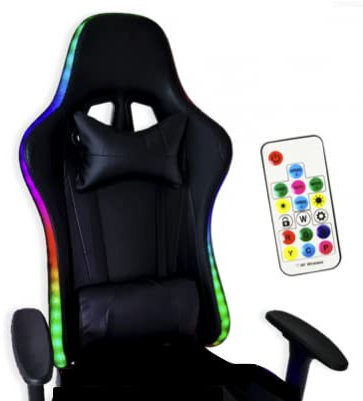 ZStyle Sedia poltrona da gaming per ufficio videogiochi reclinabile imbottita ergonomica scrivania computer playstation RTX GTX (GTX, Led RGB)