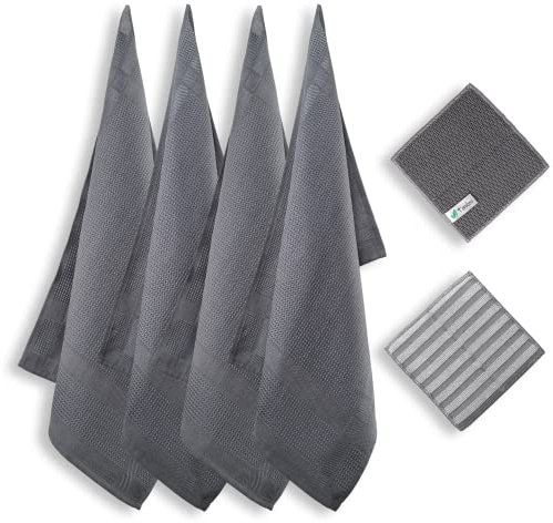 teroboo® Mikrofaser-Allzwecktücher 6er‑Set – 4 x 40×60 cm & 2 x Multifunktionstücher – 80 % Polyester, 20 % Polyamid – universelle Reinigung, fusselfrei & langlebig