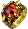 PROSTEEL Herren personalisiert Todesklaue Statement Ring Roter Böser Blick Bandring Größe 69 18k vergoldet Gothic Dämon Schädel Siegelring für Männer Halloween Modeschmuck Accessoire