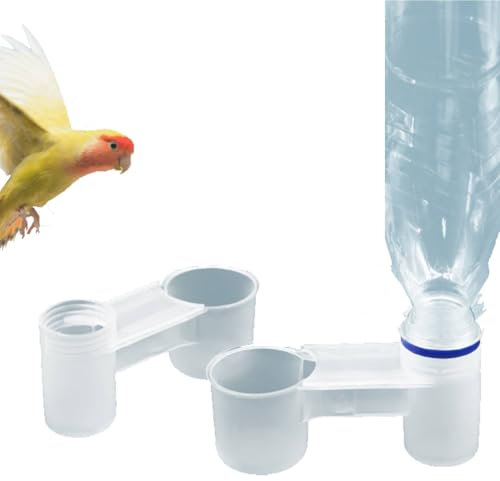 Cyrank Bird Drinking Feeder, 10 Pack Plastic Soda Pop Water Bottle Cup Automatic Bird Drinker Cups Feeding Trough Bird Cage Animal Feeding Accessories for Chicken Pigeons Birds