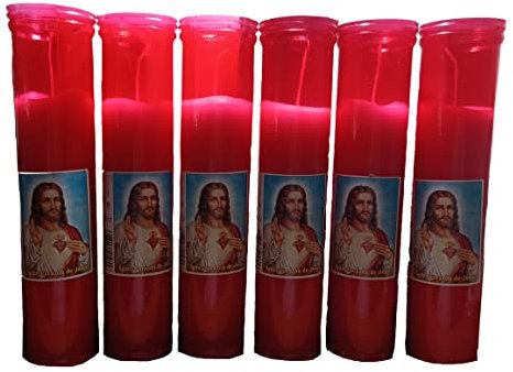 DRW Set 6 Kerzen Heiliges Herz Jesu 26 cm