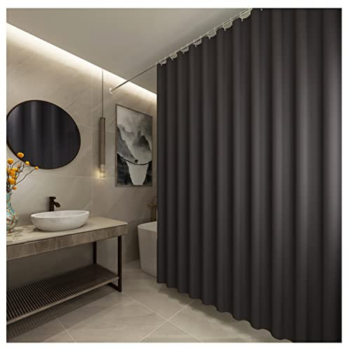 FANIVIN Rideau de Douche imperméable en Polyester Rideaux Baignoire avec Crochets Lavable en Machine Noir Largeur 200cm Hauteur 240cm