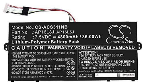 Cameron Sino Batterie pour Acer Chromebook Spin 311 CP311-3H, Chromebook Spin 513 CP513-1HL, Chromebook Spin 513 R841LT, Chromebook Spin 513 R841T, TravelMate X5 TMX514-51T
