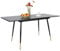 MEUBLE COSY Mesa de Comedor Extensible para 4-6 Personas Estilo Industrial Estructura de Acero para Sala de Estar y Cocina, Negro y Dorado, 120-160x80x75cm